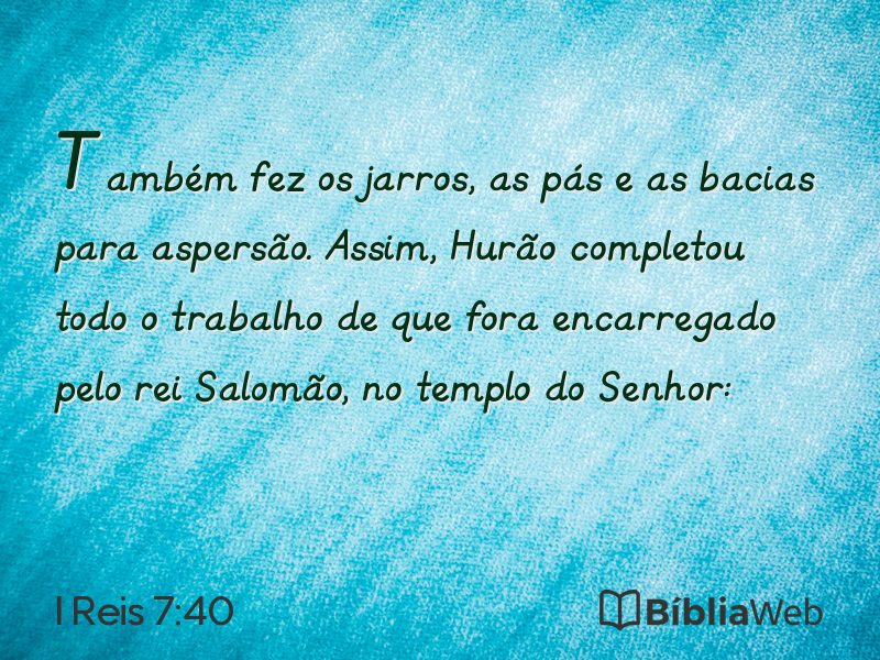I Reis 7:40 em imagem para compartilhar