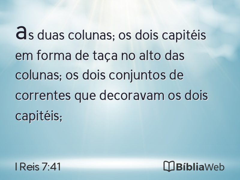 I Reis 7:41 em imagem para compartilhar