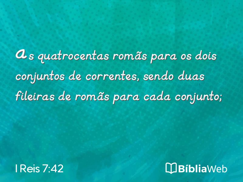 I Reis 7:42 em imagem para compartilhar