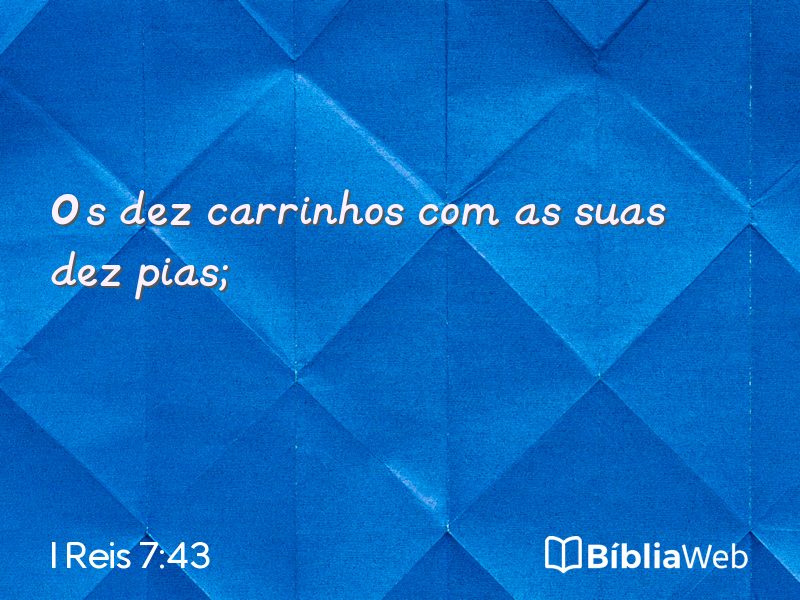 I Reis 7:43 em imagem para compartilhar