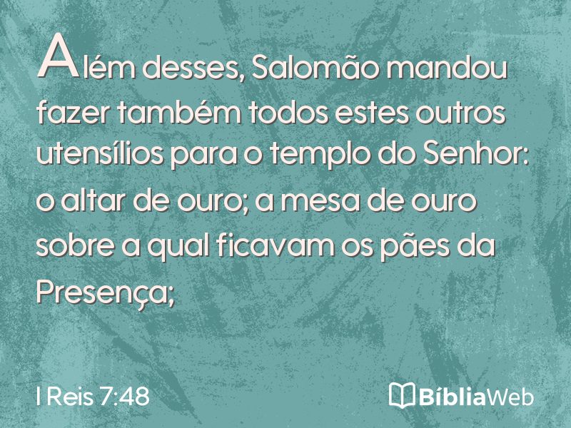 I Reis 7:48 em imagem para compartilhar