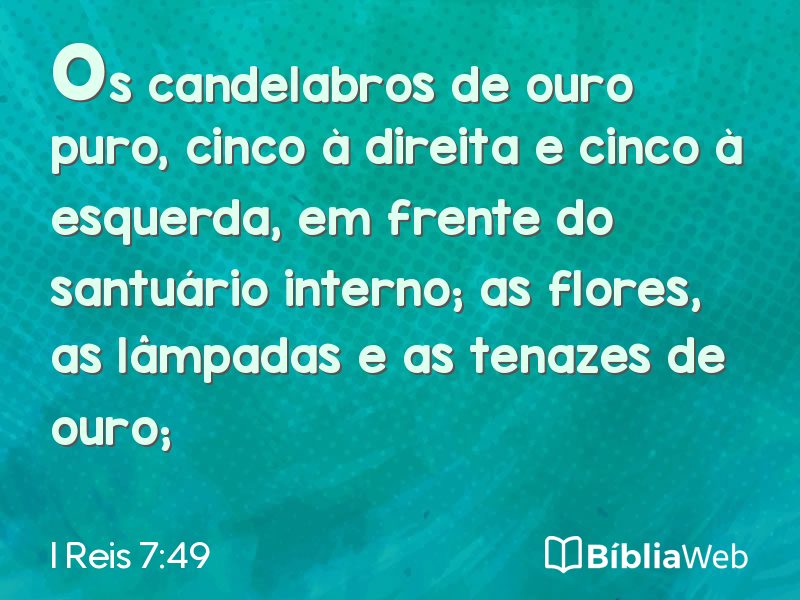 I Reis 7:49 em imagem para compartilhar