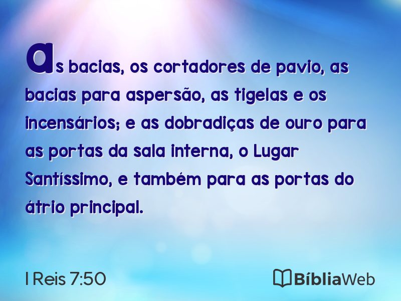 I Reis 7:50 em imagem para compartilhar