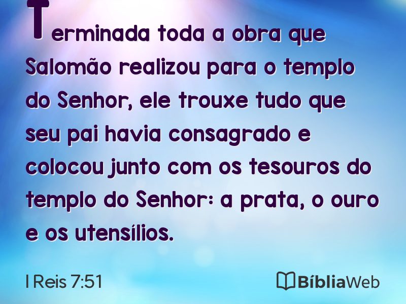 I Reis 7:51 em imagem para compartilhar