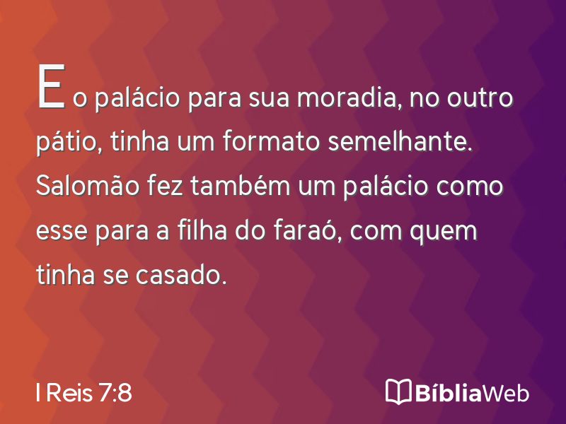 I Reis 7:8 em imagem para compartilhar