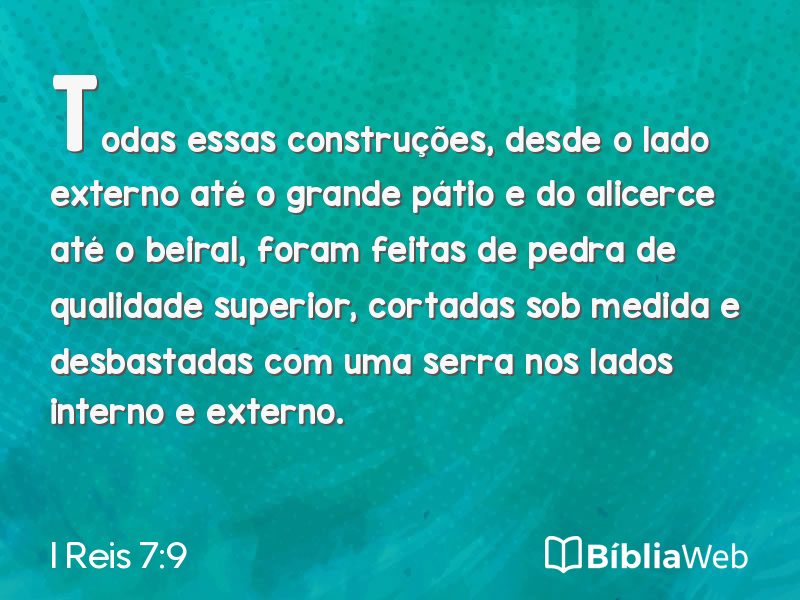 I Reis 7:9 em imagem para compartilhar