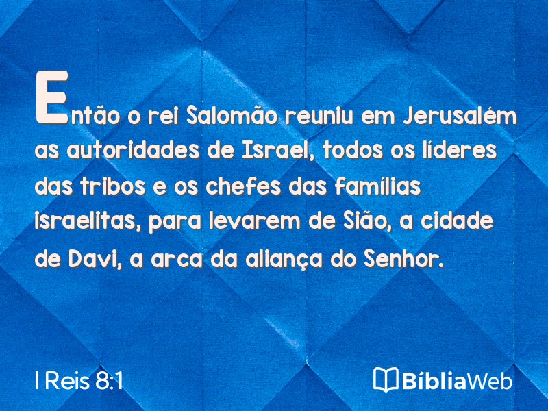 I Reis 8:1 em imagem para compartilhar