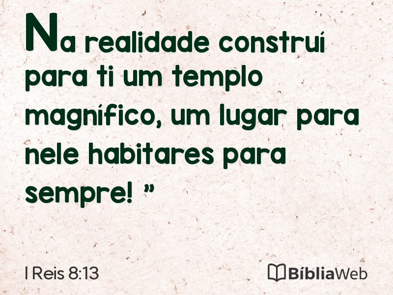 I Reis 8:13 em imagem para compartilhar