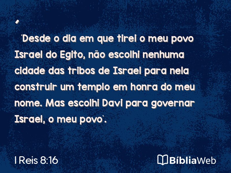 I Reis 8:16 em imagem para compartilhar