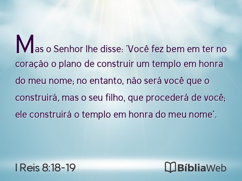 I Reis 8:18-19 em imagem para compartilhar