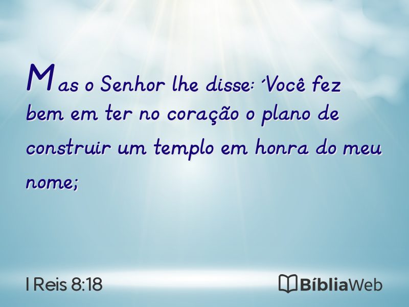 I Reis 8:18 em imagem para compartilhar