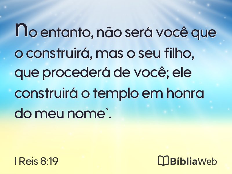 I Reis 8:19 em imagem para compartilhar