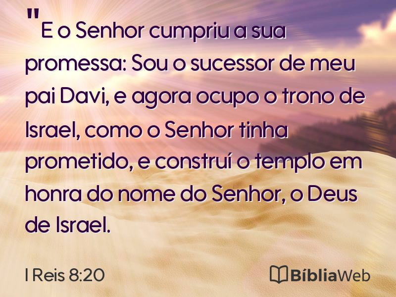 I Reis 8:20 em imagem para compartilhar