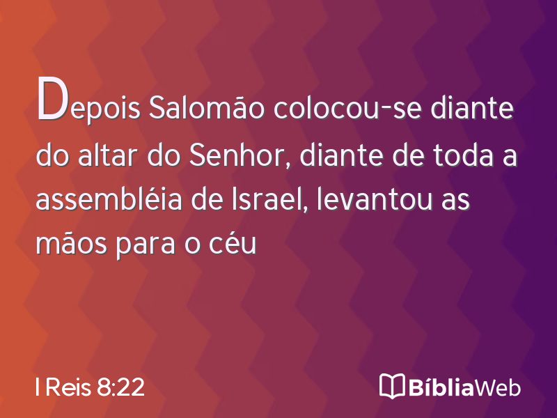I Reis 8:22 em imagem para compartilhar