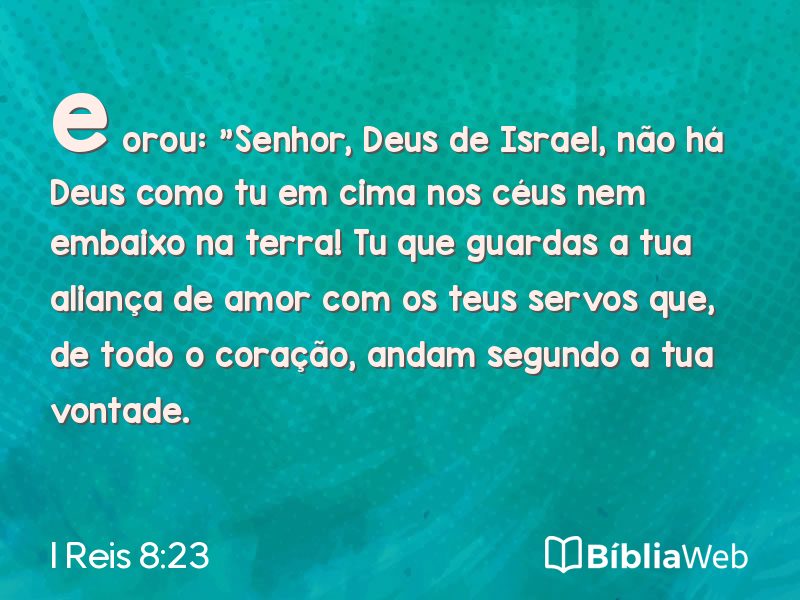 I Reis 8:23 em imagem para compartilhar