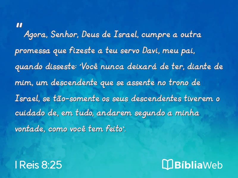 I Reis 8:25 em imagem para compartilhar