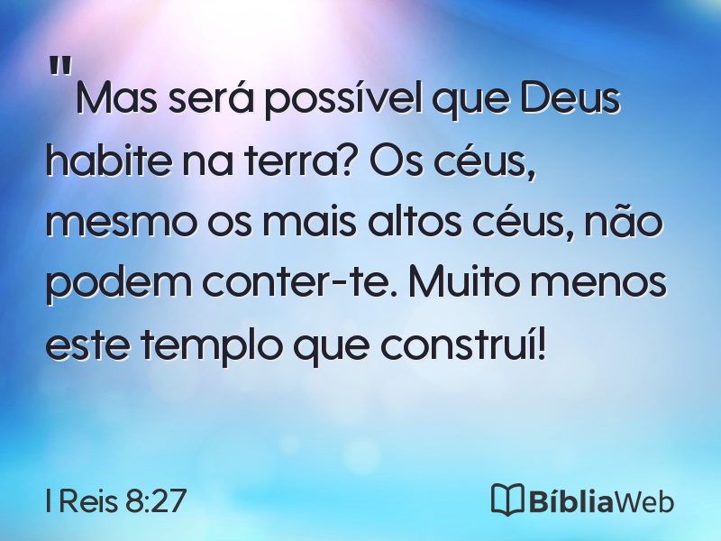 I Reis 8:27 em imagem para compartilhar