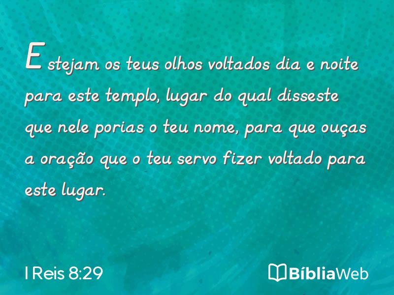 I Reis 8:29 em imagem para compartilhar