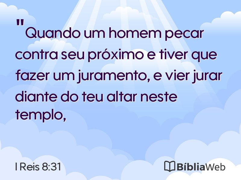 I Reis 8:31 em imagem para compartilhar