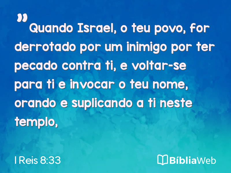 I Reis 8:33 em imagem para compartilhar