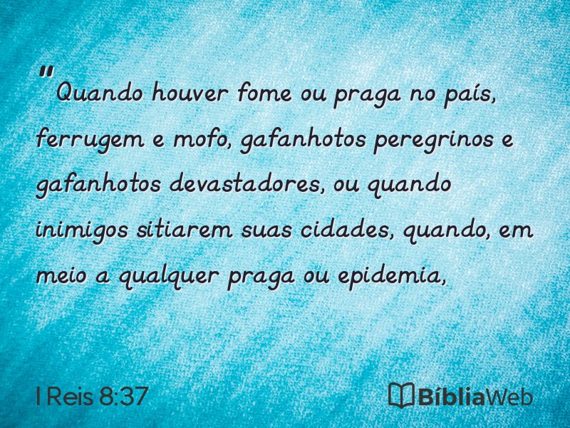 I Reis 8:37 em imagem para compartilhar