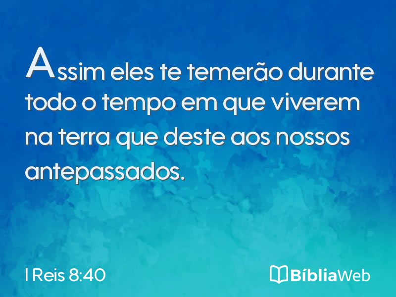 I Reis 8:40 em imagem para compartilhar