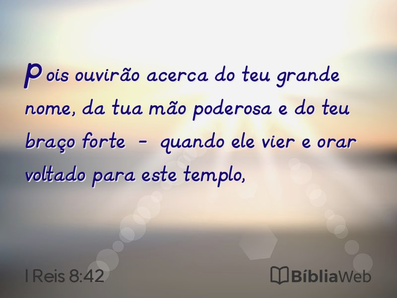 I Reis 8:42 em imagem para compartilhar