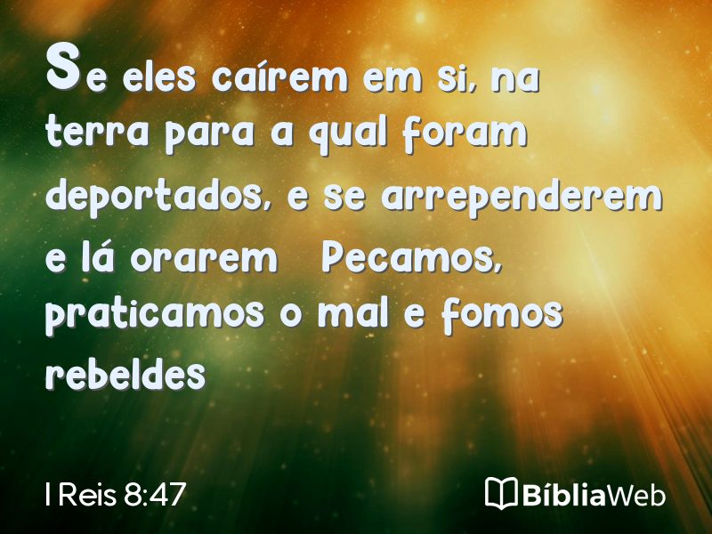 I Reis 8:47 em imagem para compartilhar