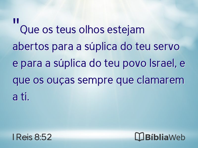 I Reis 8:52 em imagem para compartilhar