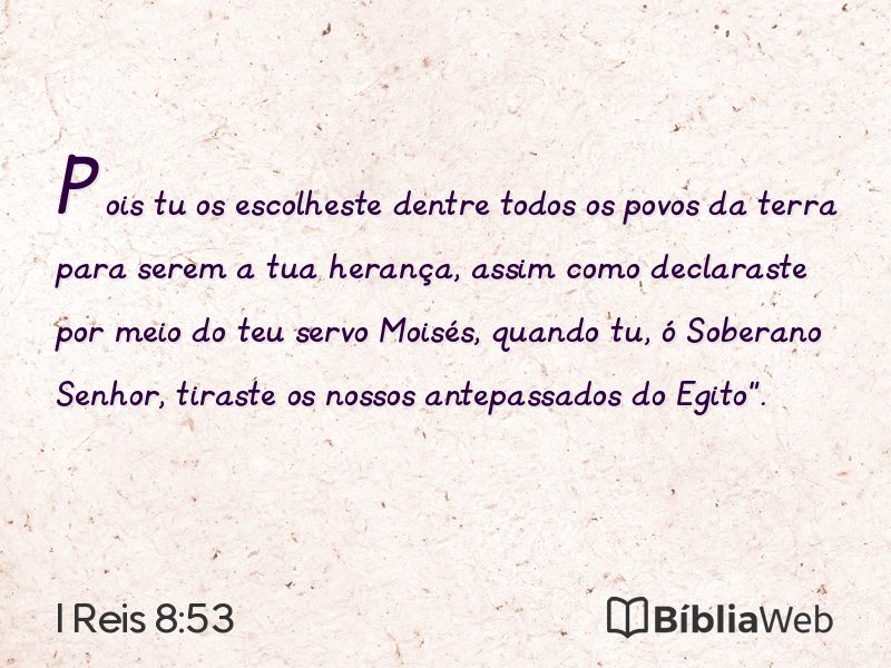 I Reis 8:53 em imagem para compartilhar