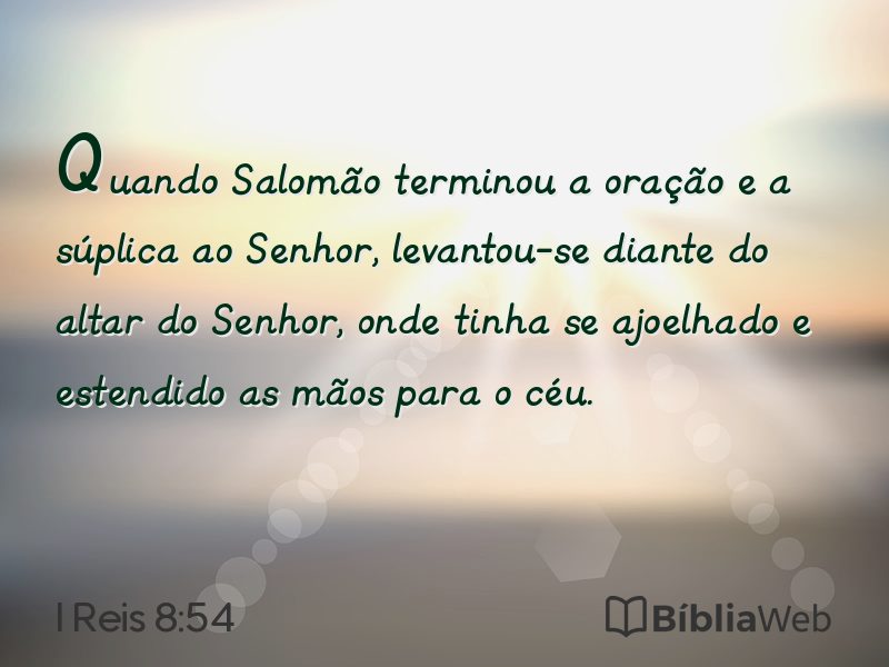 I Reis 8:54 em imagem para compartilhar