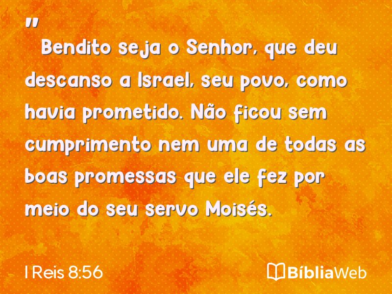 I Reis 8:56 em imagem para compartilhar