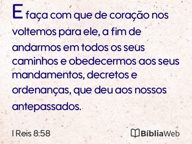 I Reis 8:58 em imagem para compartilhar