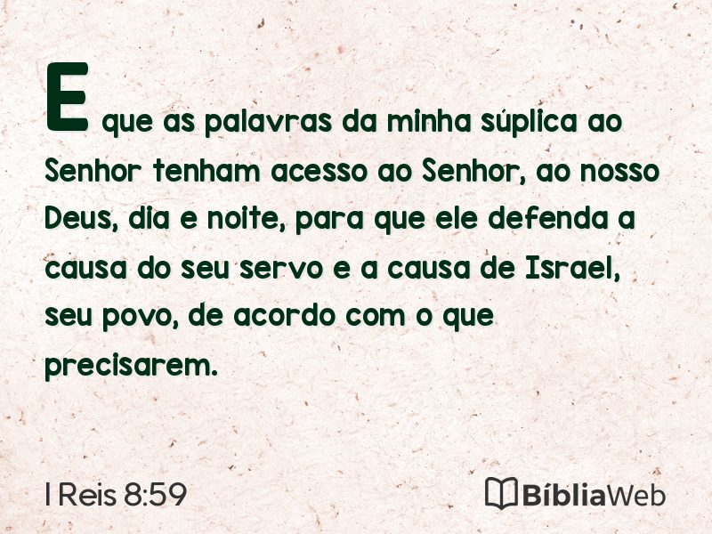 I Reis 8:59 em imagem para compartilhar