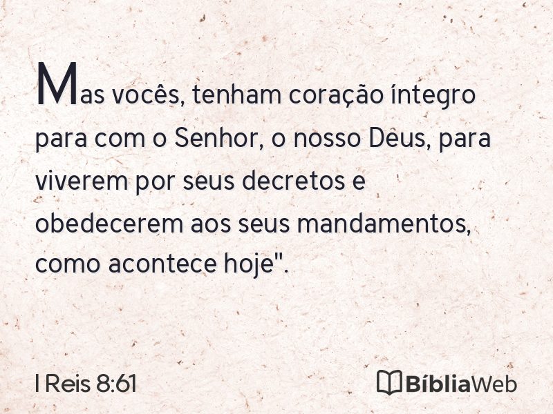 I Reis 8:61 em imagem para compartilhar