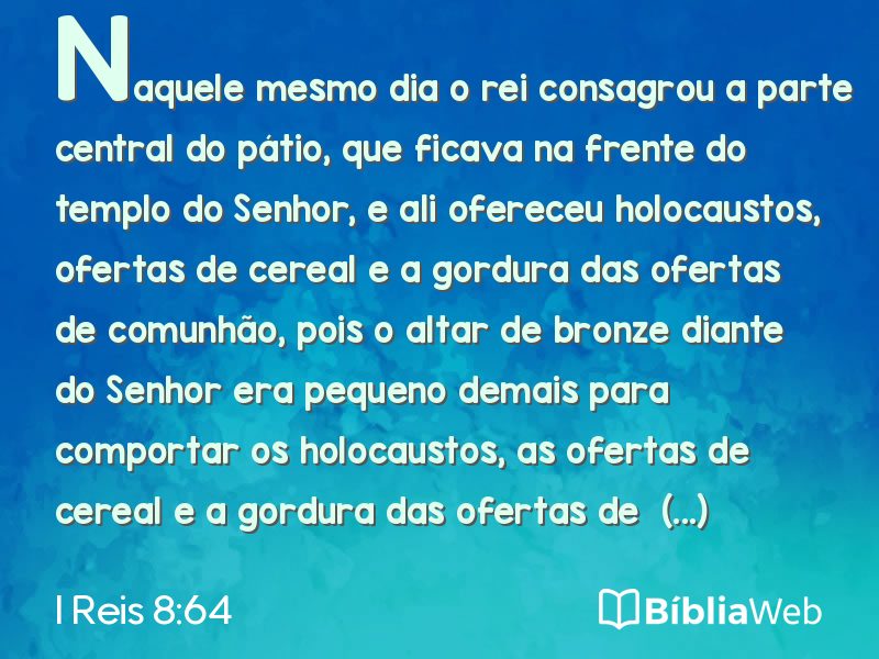 I Reis 8:64 em imagem para compartilhar