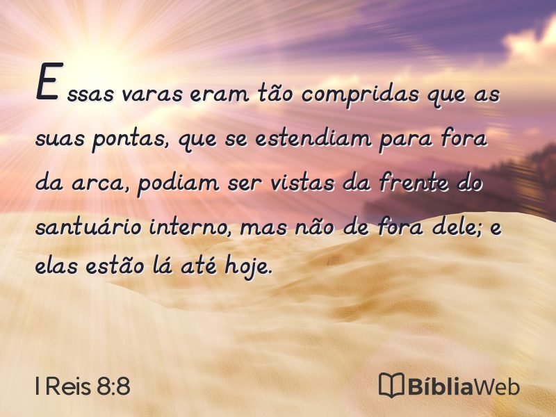 I Reis 8:8 em imagem para compartilhar