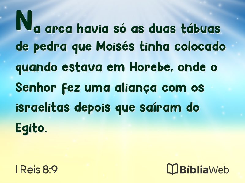I Reis 8:9 em imagem para compartilhar