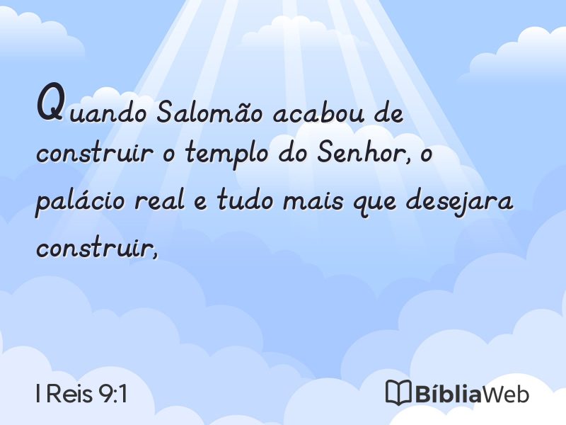 I Reis 9:1 em imagem para compartilhar