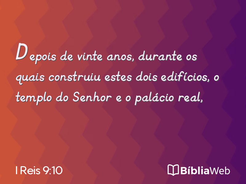 I Reis 9:10 em imagem para compartilhar
