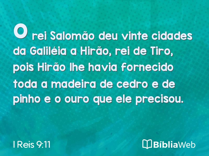 I Reis 9:11 em imagem para compartilhar
