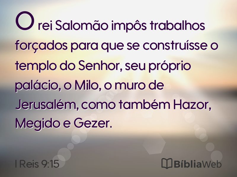 I Reis 9:15 em imagem para compartilhar