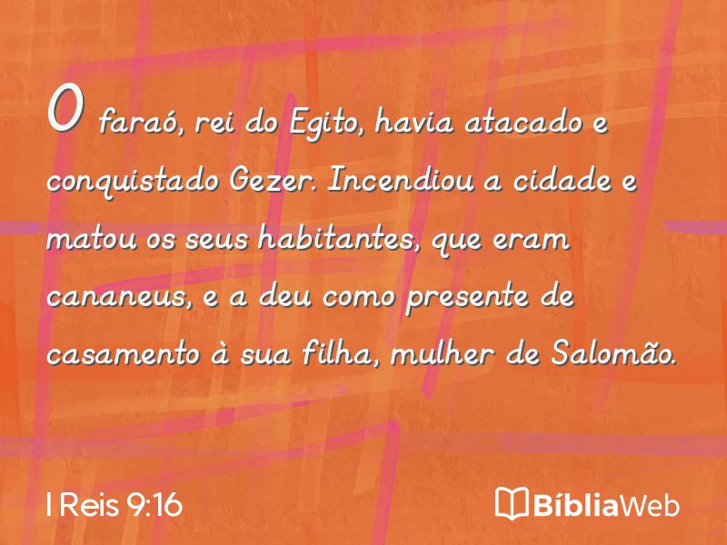I Reis 9:16 em imagem para compartilhar