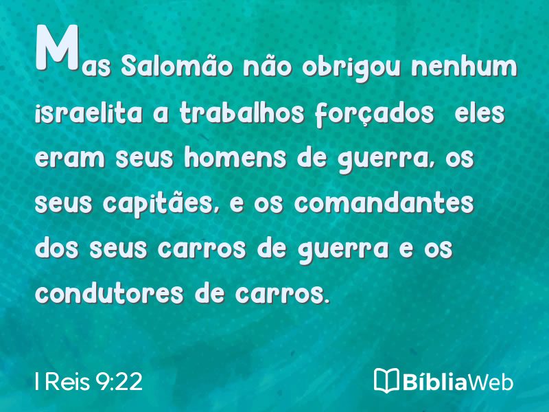 I Reis 9:22 em imagem para compartilhar