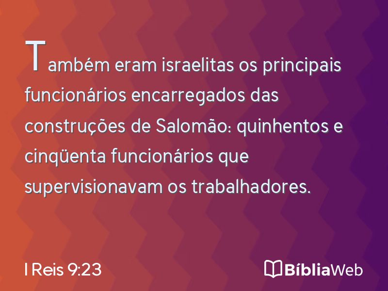 I Reis 9:23 em imagem para compartilhar
