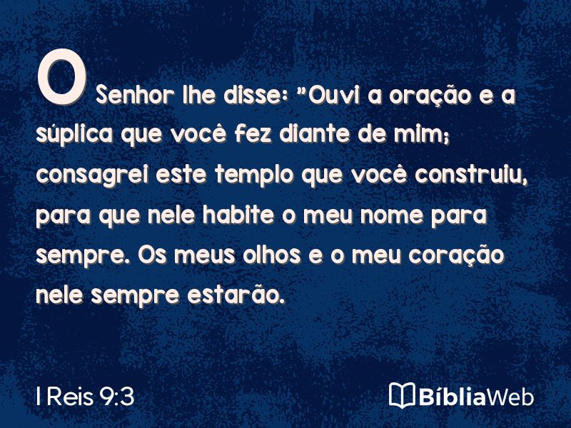 I Reis 9:3 em imagem para compartilhar