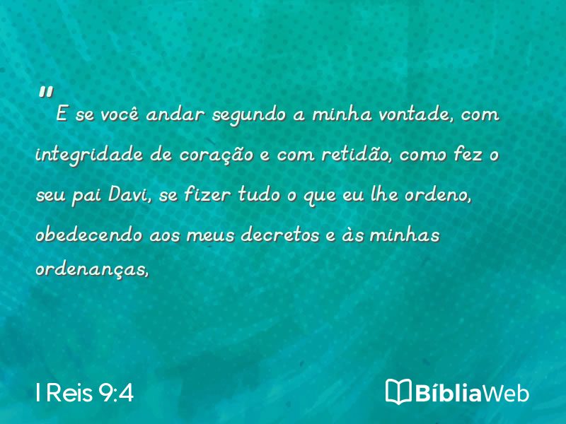 I Reis 9:4 em imagem para compartilhar