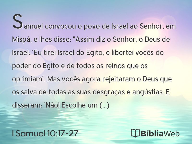 I Samuel 10:17-27 em imagem para compartilhar