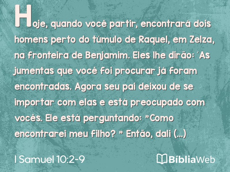 I Samuel 10:2-9 em imagem para compartilhar