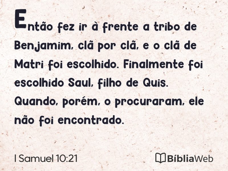 I Samuel 10:21 em imagem para compartilhar
